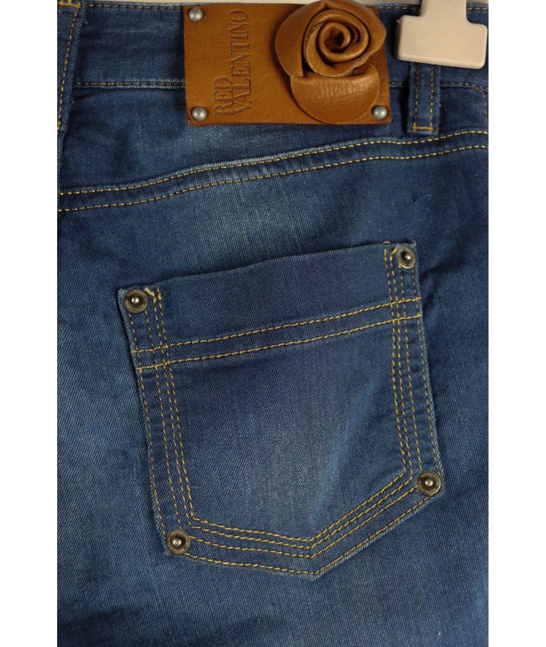 RED VALENTINO Синие хлопковые джинсы слим, фото 4