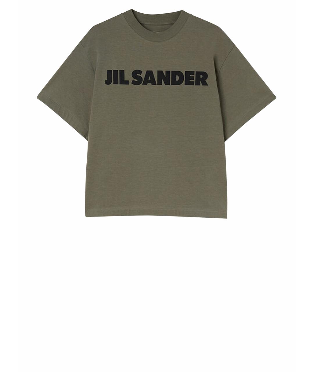 JIL SANDER Хаки хлопковая футболка, фото 1
