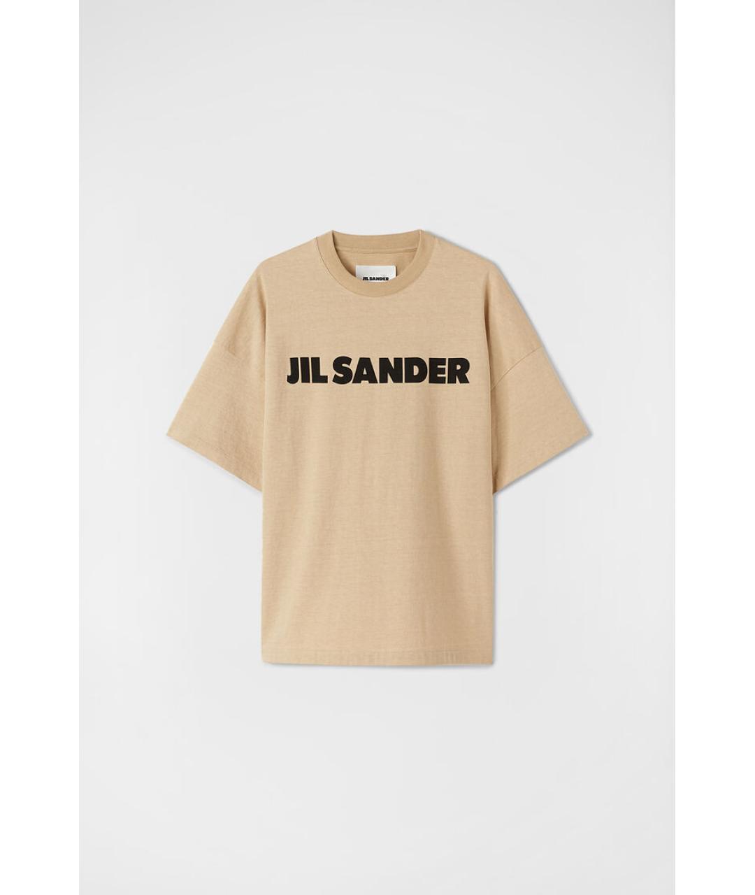 JIL SANDER Бежевая хлопковая футболка, фото 6