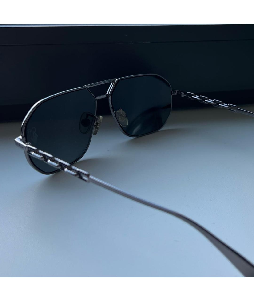 OFF-WHITE Черные металлические солнцезащитные очки, фото 3