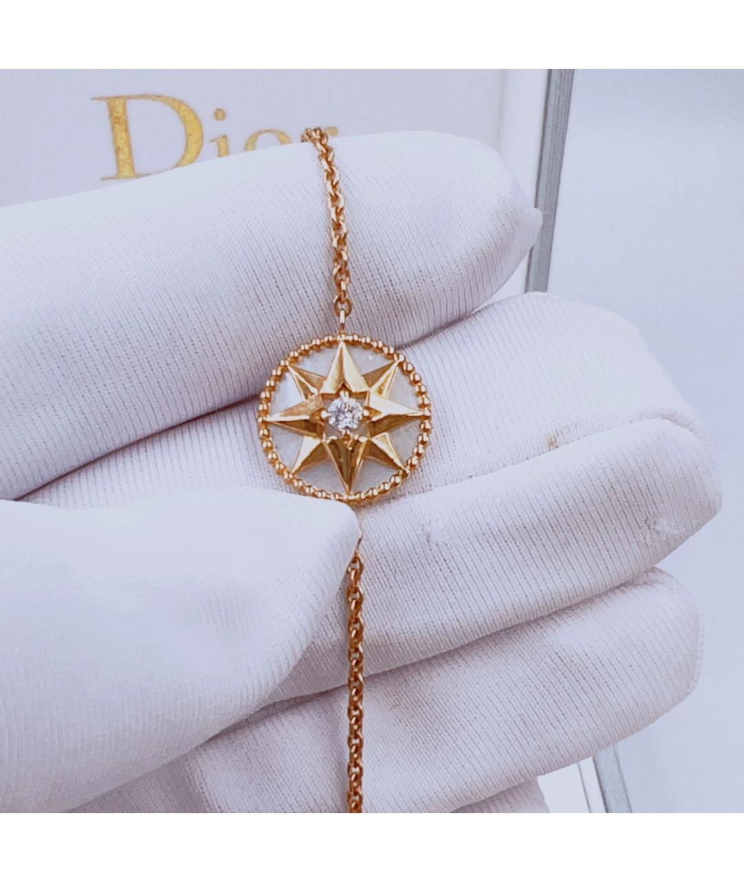 CHRISTIAN DIOR Белый браслет из желтого золота, фото 4