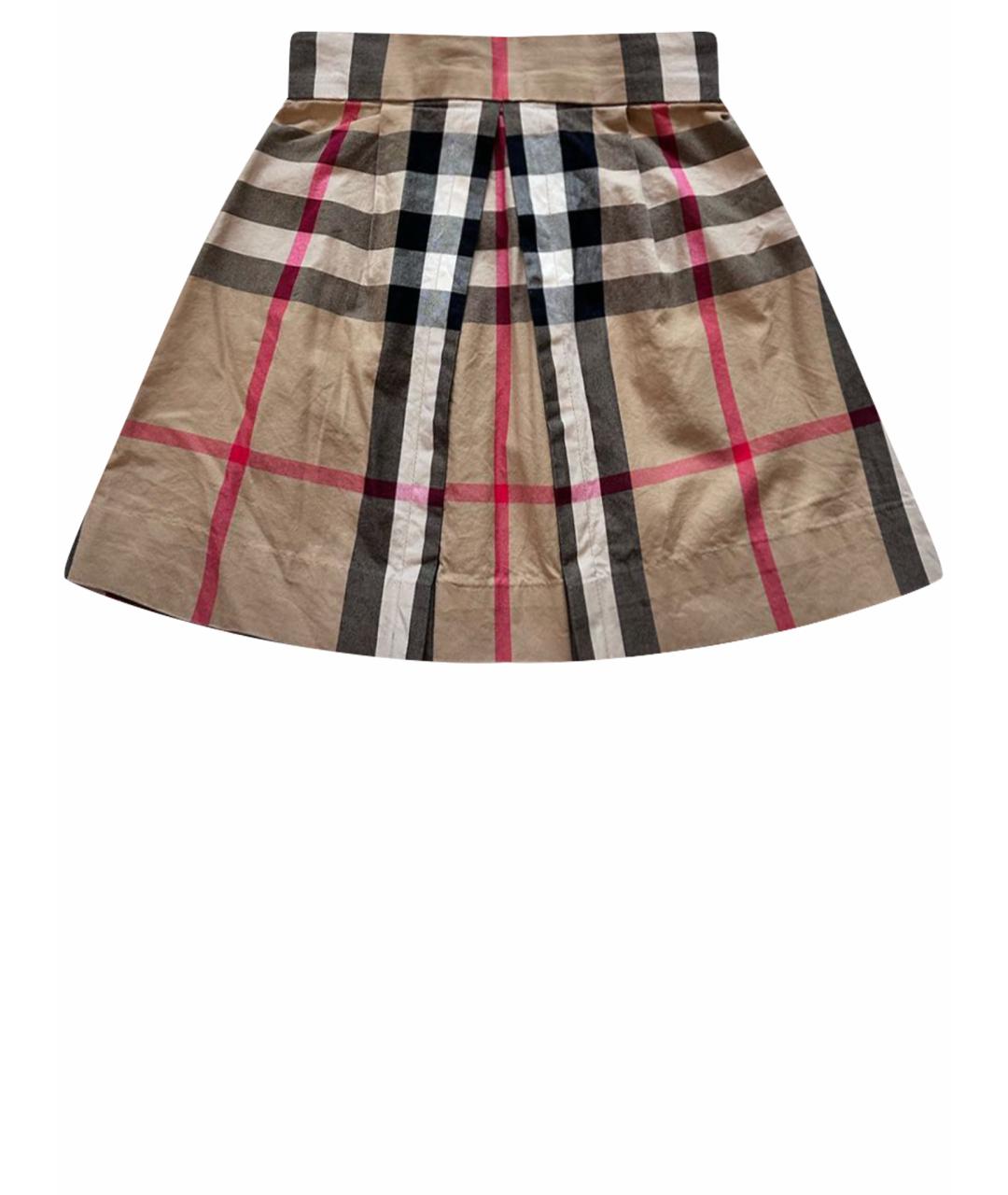 BURBERRY Бежевая хлопковая юбка, фото 1