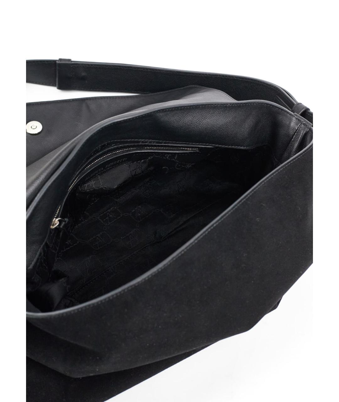 ALBERTA FERRETTI Черная замшевая сумка через плечо, фото 4
