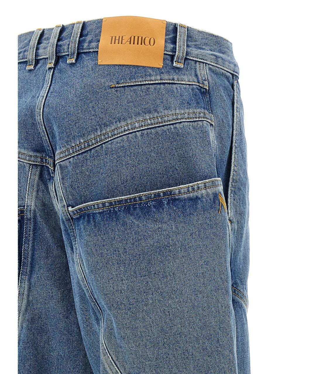 THE ATTICO Синие хлопковые прямые джинсы, фото 4