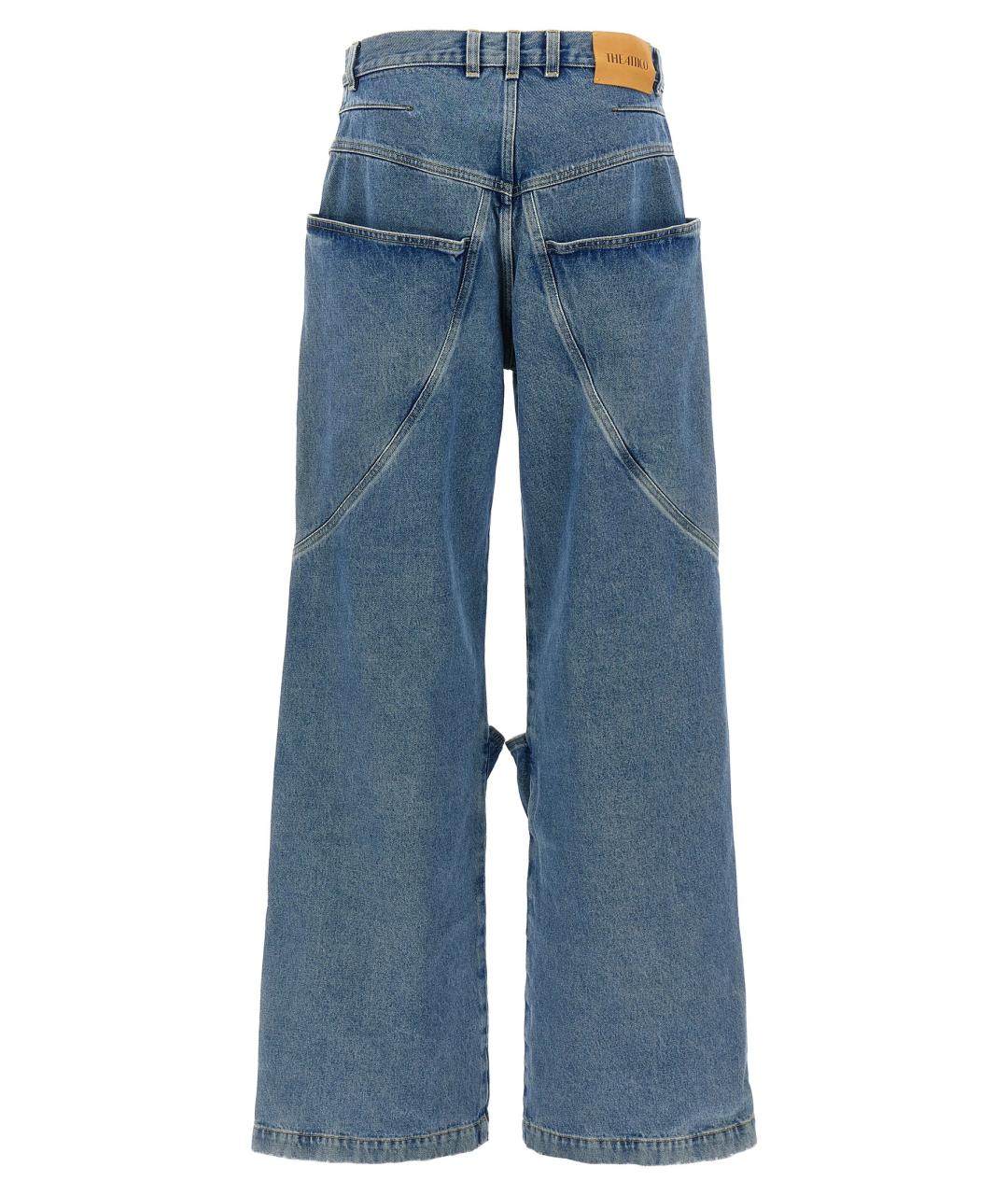 THE ATTICO Синие хлопковые прямые джинсы, фото 2