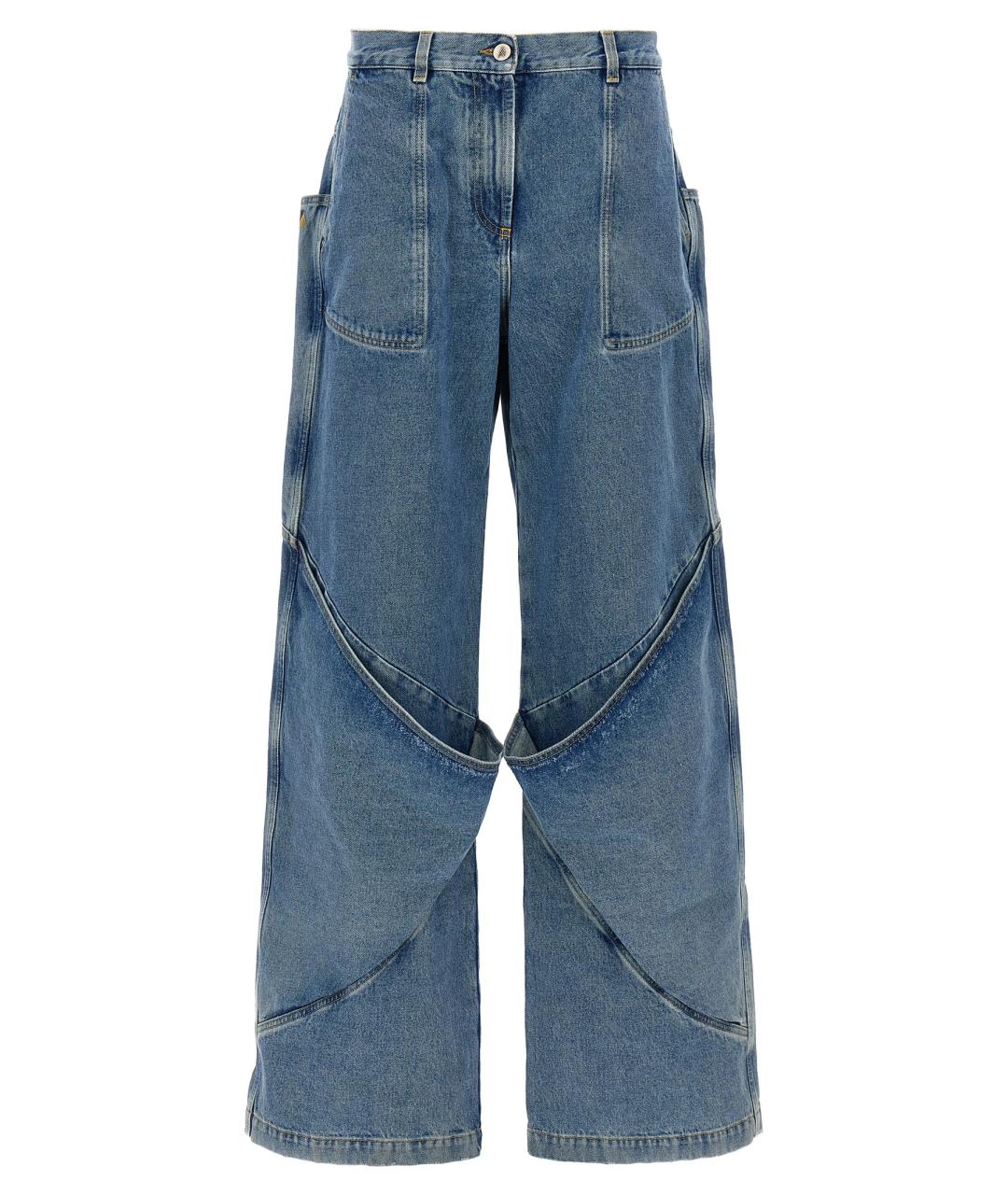 THE ATTICO Синие хлопковые прямые джинсы, фото 1