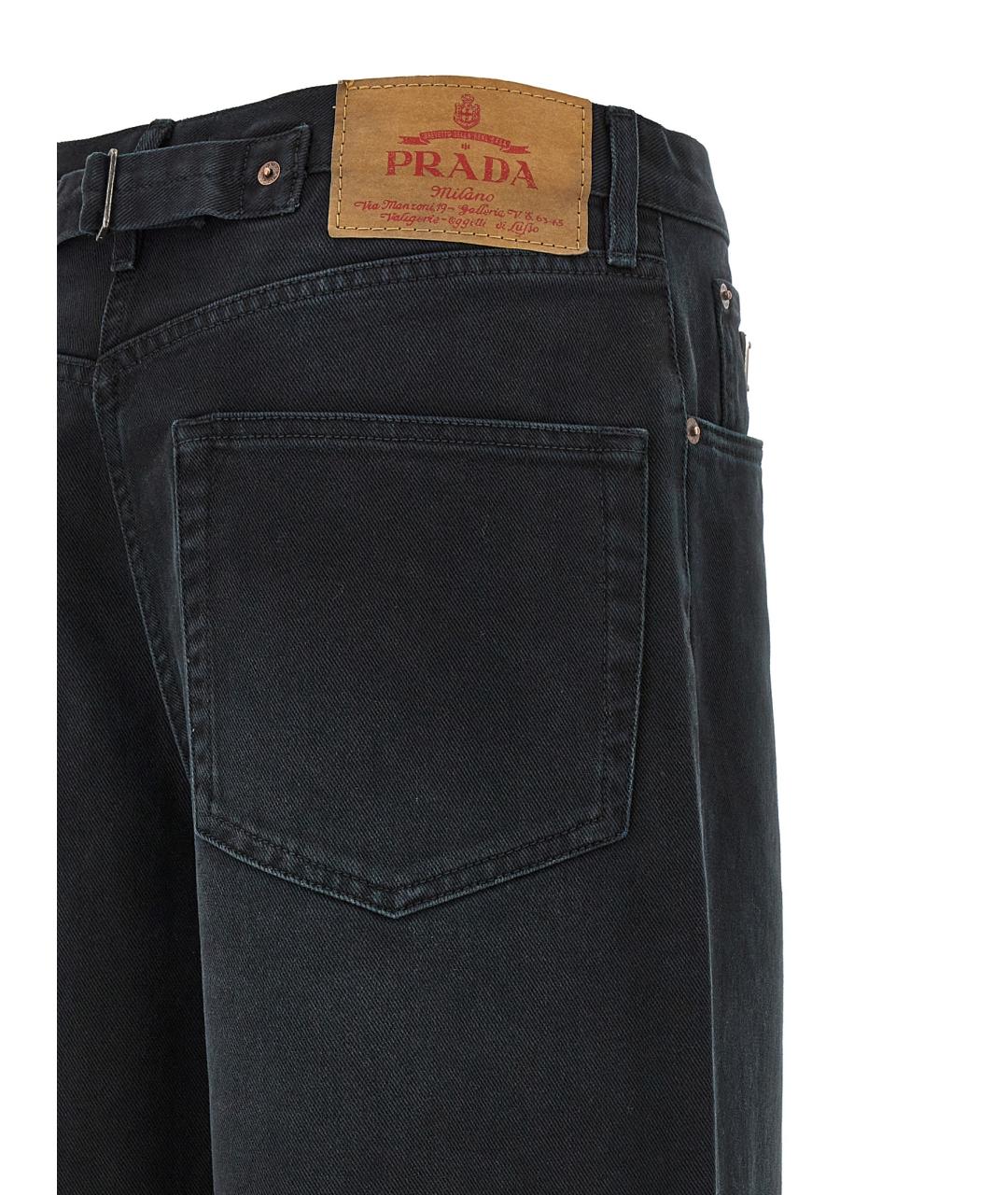 PRADA Черные хлопковые прямые джинсы, фото 4