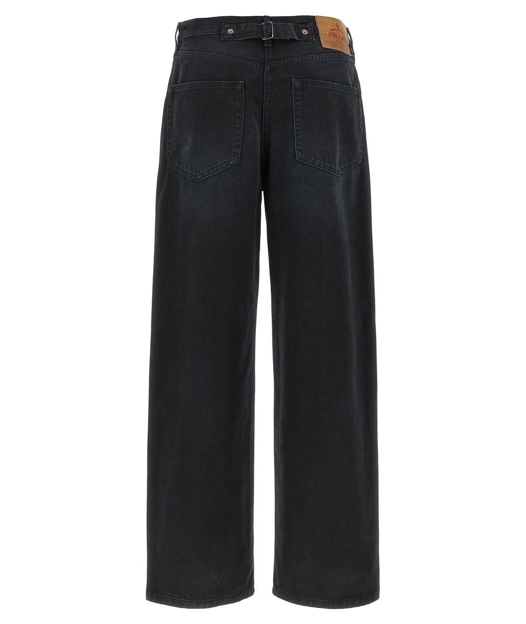 PRADA Черные хлопковые прямые джинсы, фото 2