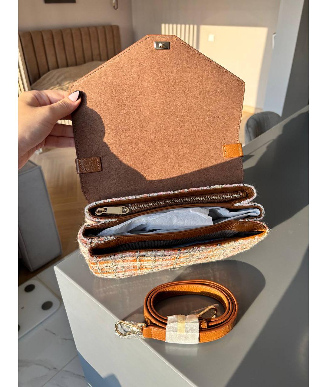 FURLA Коричневая кожаная сумка через плечо, фото 3