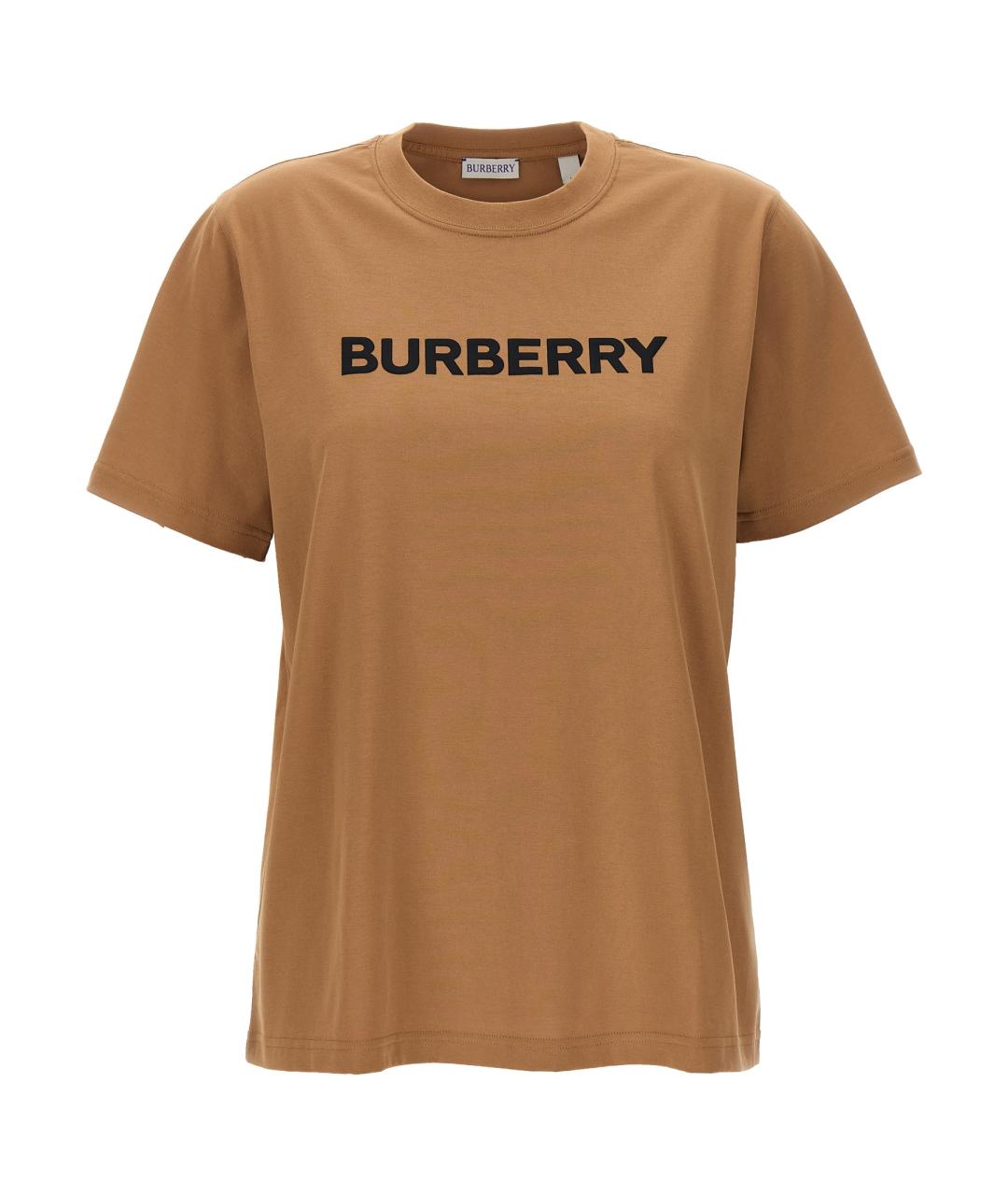 BURBERRY Бежевая хлопковая футболка, фото 1