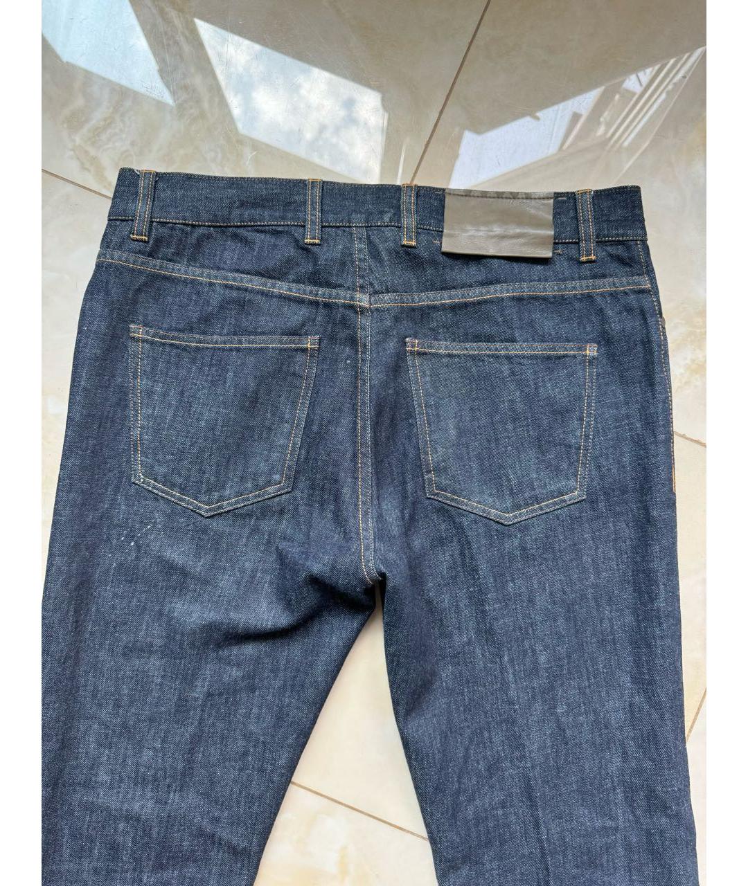 LANVIN Темно-синие хлопковые прямые джинсы, фото 5