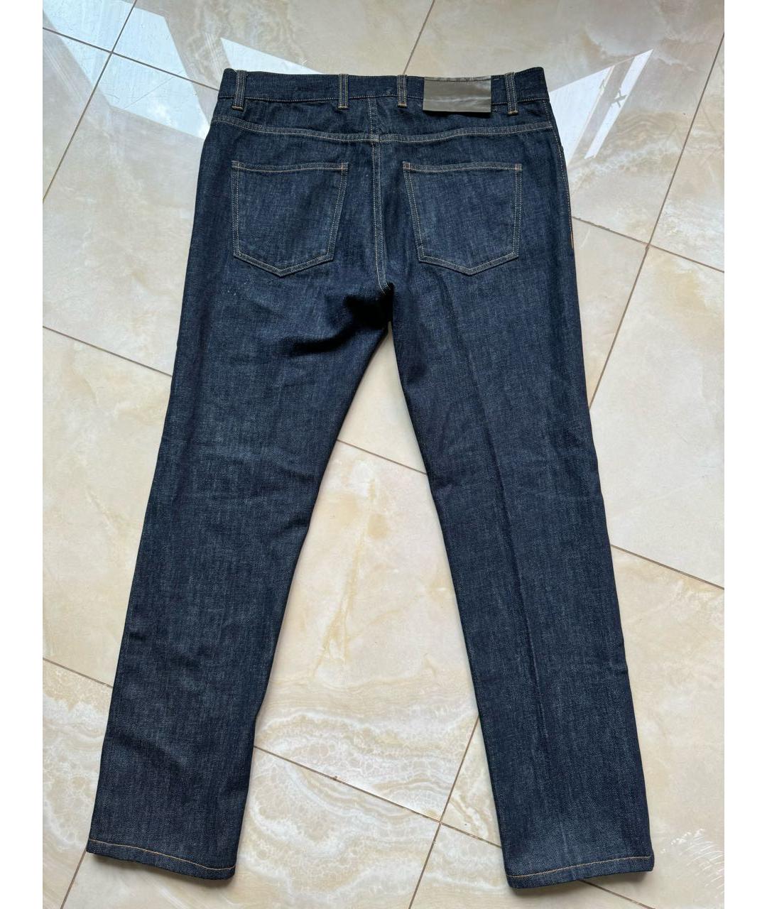 LANVIN Темно-синие хлопковые прямые джинсы, фото 2
