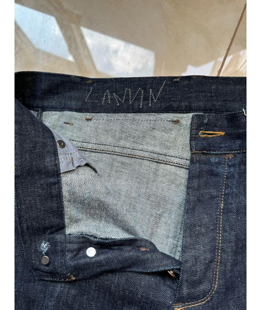 LANVIN Темно-синие хлопковые прямые джинсы, фото 6
