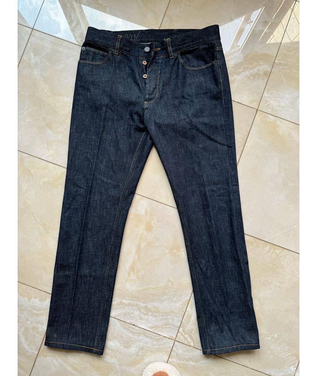 LANVIN Темно-синие хлопковые прямые джинсы, фото 7