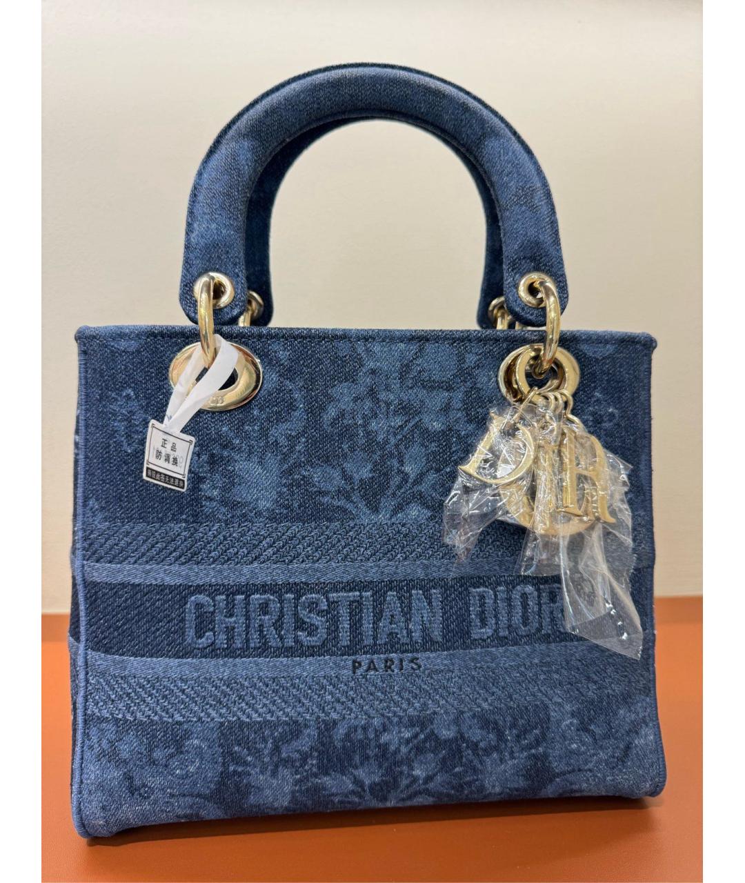 CHRISTIAN DIOR PRE-OWNED Голубая деним сумка с короткими ручками, фото 9