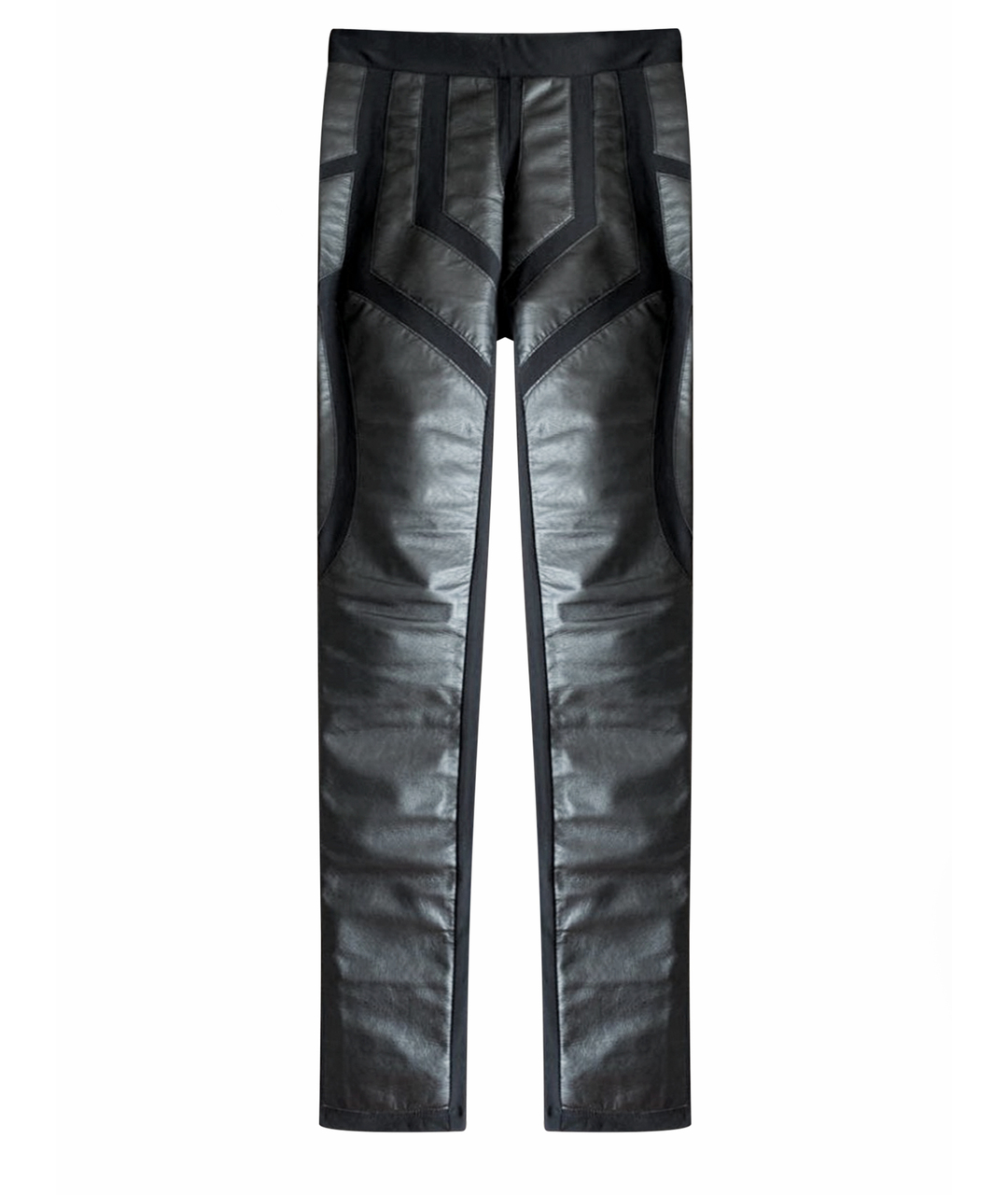 JOHN RICHMOND Черные кожаные брюки узкие, фото 1