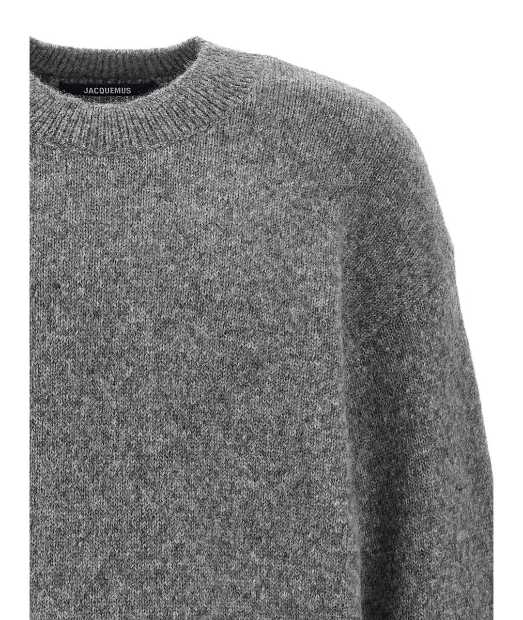 JACQUEMUS Серый шерстяной джемпер / свитер, фото 3