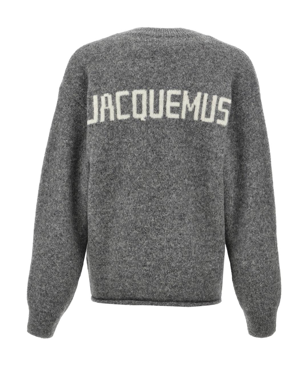 JACQUEMUS Серый шерстяной джемпер / свитер, фото 2