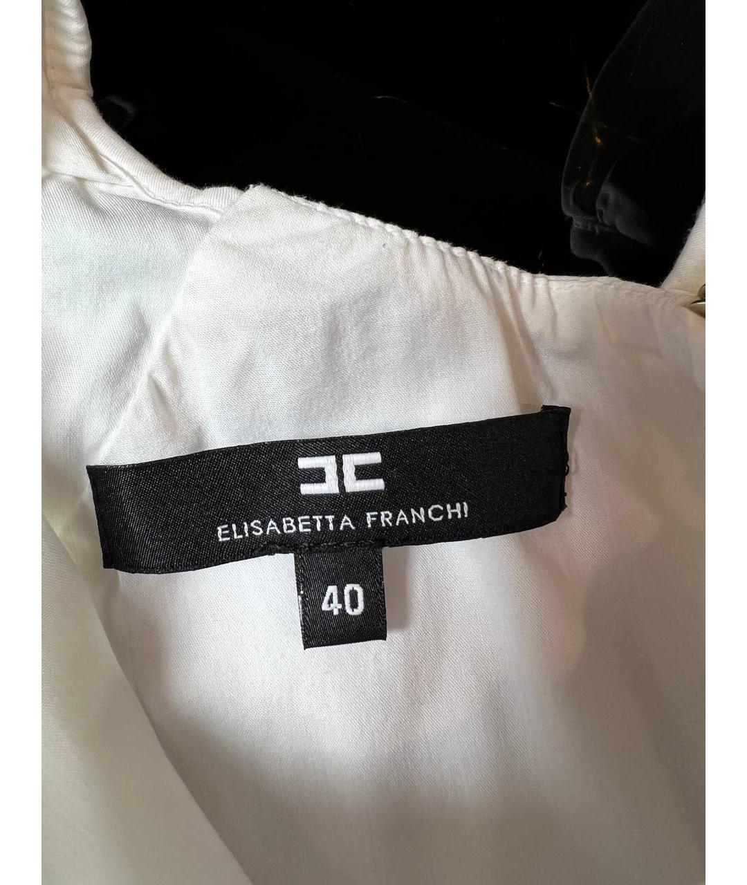 ELISABETTA FRANCHI Белая хлопковая блузы, фото 4