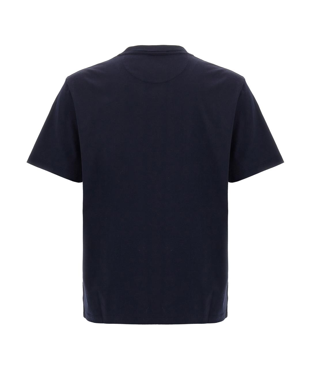 VALENTINO Темно-синяя хлопковая футболка, фото 2