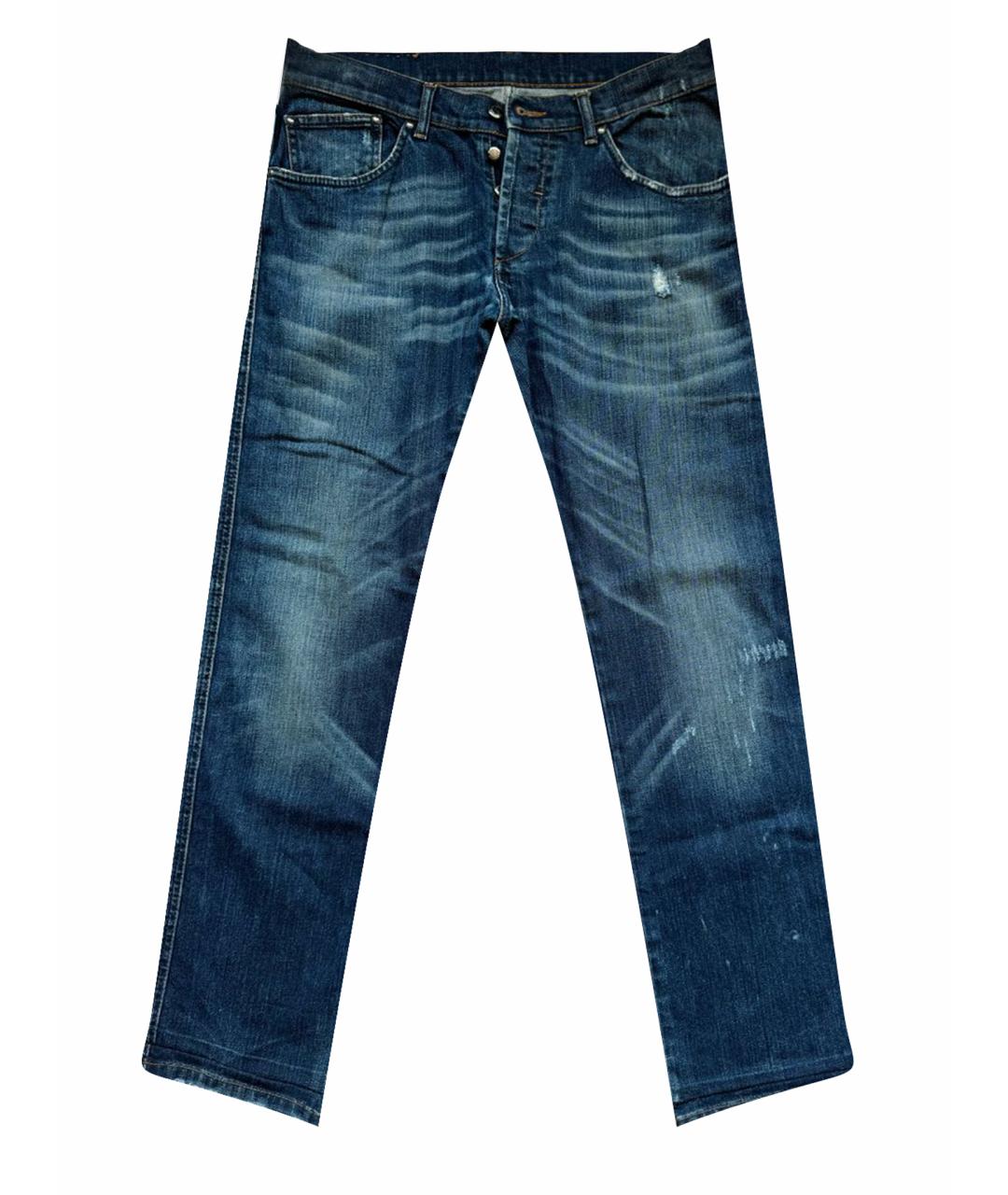 ERMANNO SCERVINO Темно-синие хлопковые прямые джинсы, фото 1