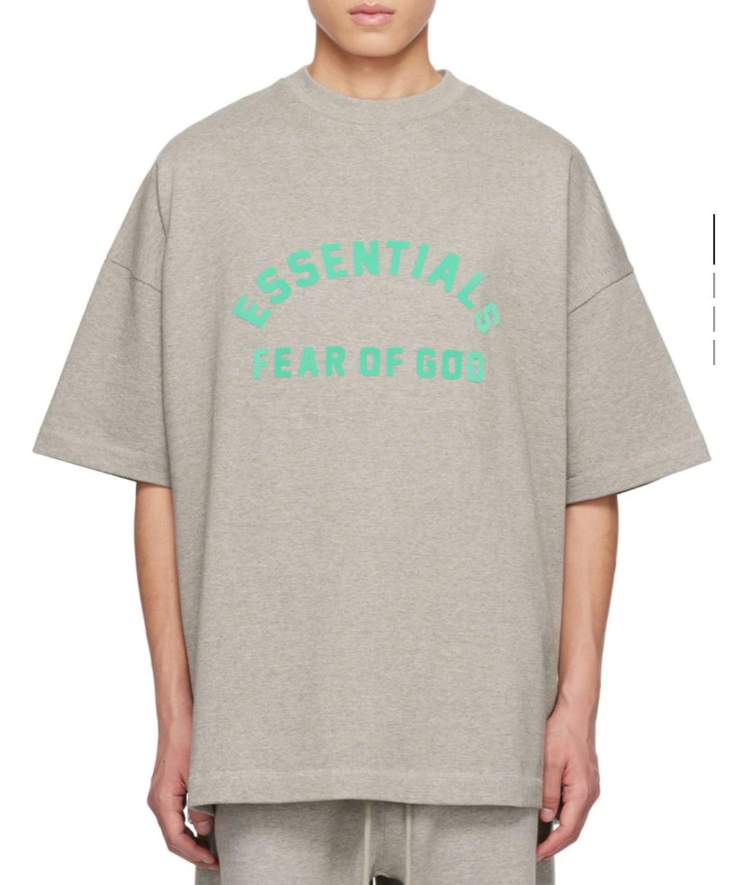 FEAR OF GOD ESSENTIALS Серая хлопковая футболка, фото 2