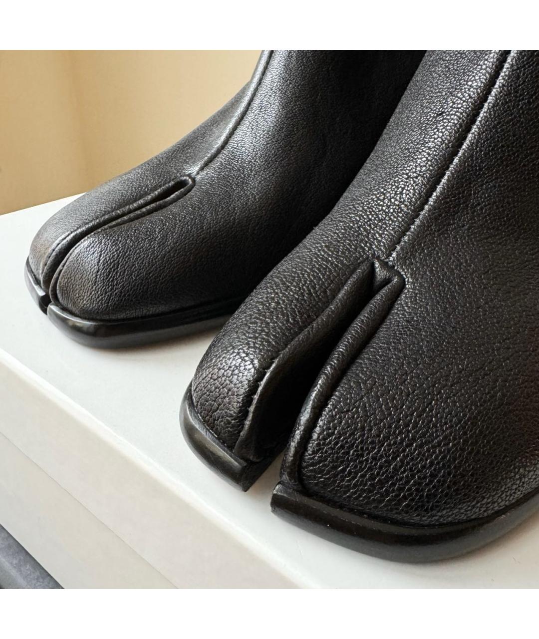 MAISON MARGIELA Черные кожаные высокие ботинки, фото 4