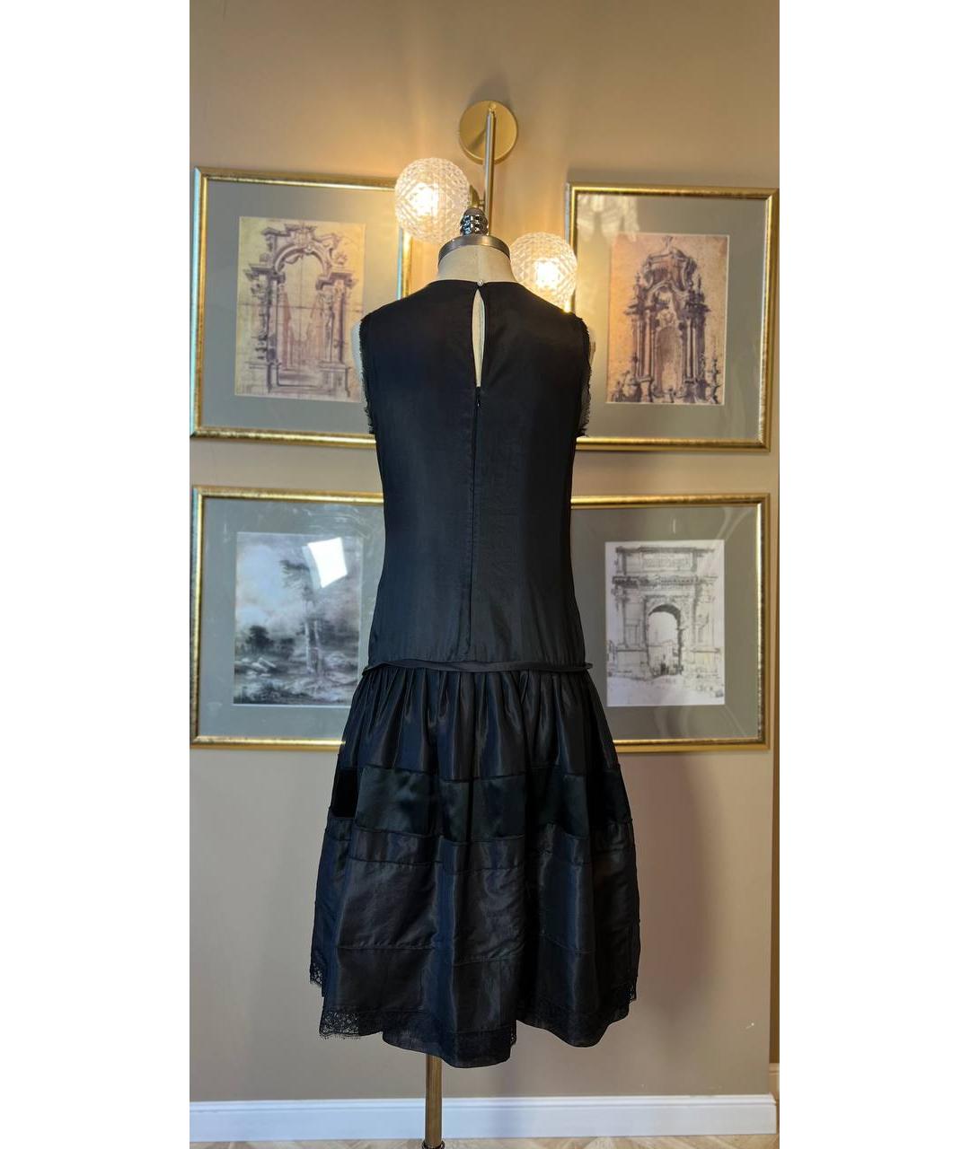 LARKSPUR & HAWK Черное шелковое коктейльное платье, фото 3