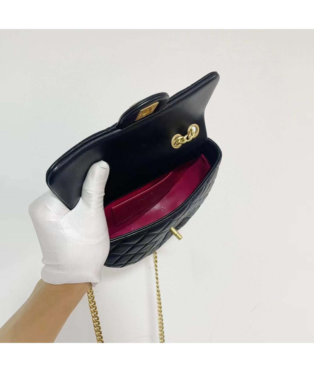 CHANEL PRE-OWNED Черная кожаная сумка через плечо, фото 6