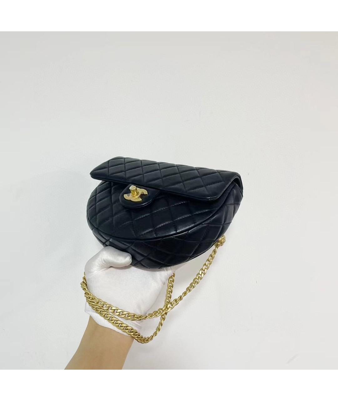 CHANEL PRE-OWNED Черная кожаная сумка через плечо, фото 4