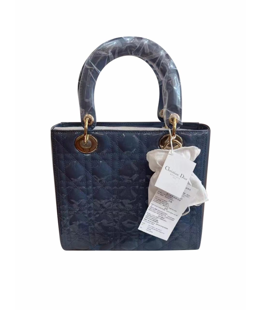 CHRISTIAN DIOR PRE-OWNED Голубая кожаная сумка с короткими ручками, фото 1