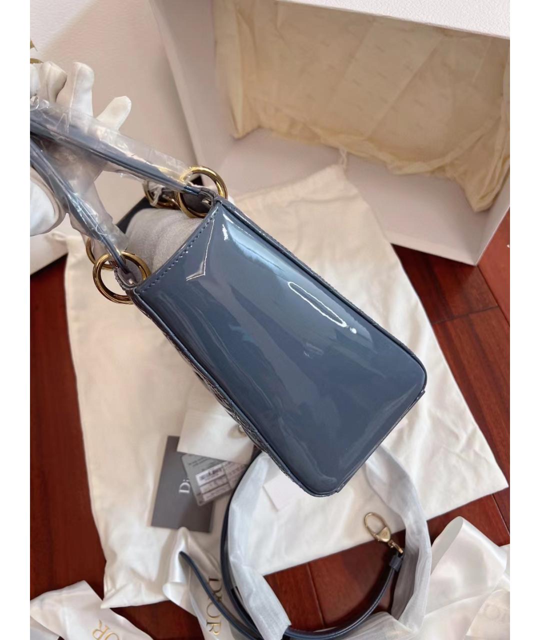 CHRISTIAN DIOR PRE-OWNED Голубая кожаная сумка с короткими ручками, фото 6