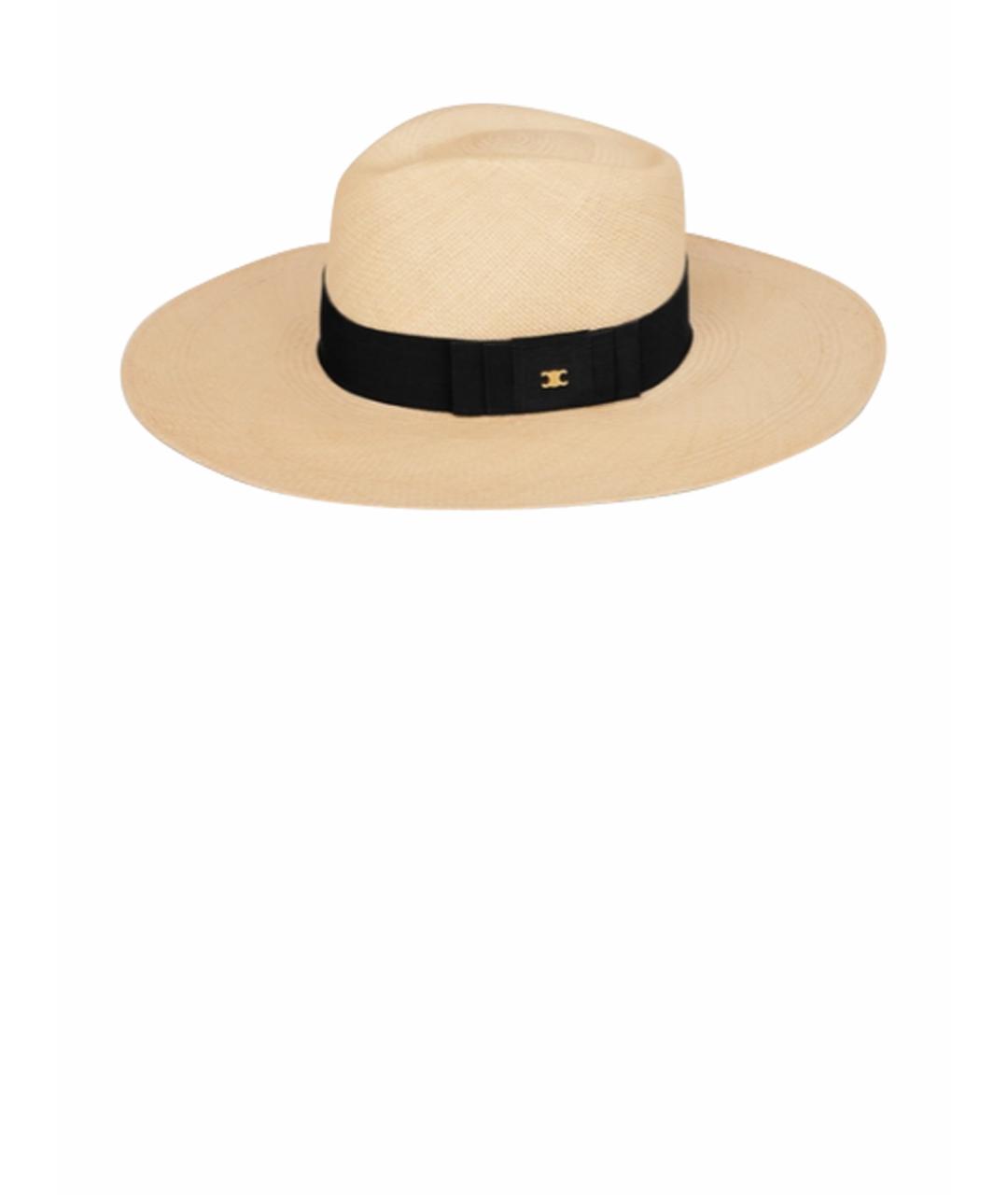 CELINE Бежевая соломенная шляпа, фото 1