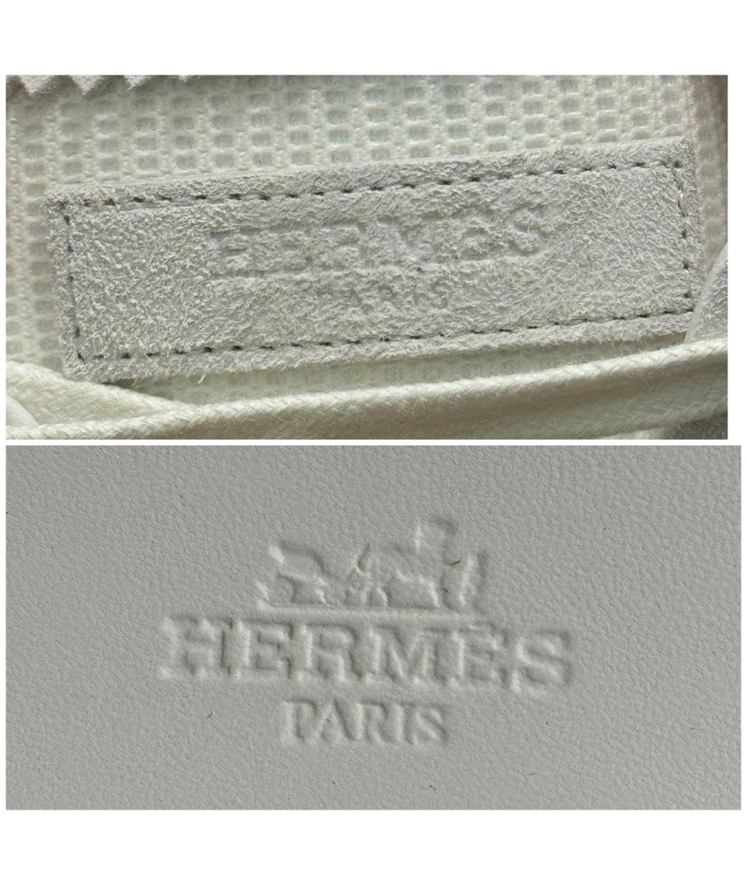 HERMES PRE-OWNED Белые замшевые низкие кроссовки / кеды, фото 7