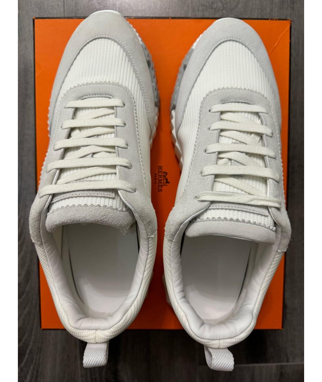 HERMES PRE-OWNED Белые замшевые низкие кроссовки / кеды, фото 3