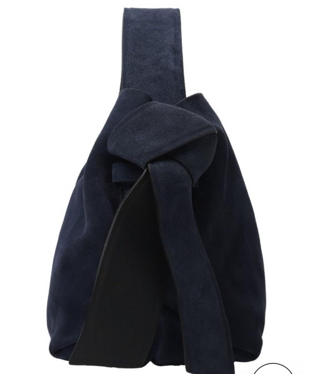 ACNE STUDIOS Темно-синяя замшевая сумка через плечо, фото 3
