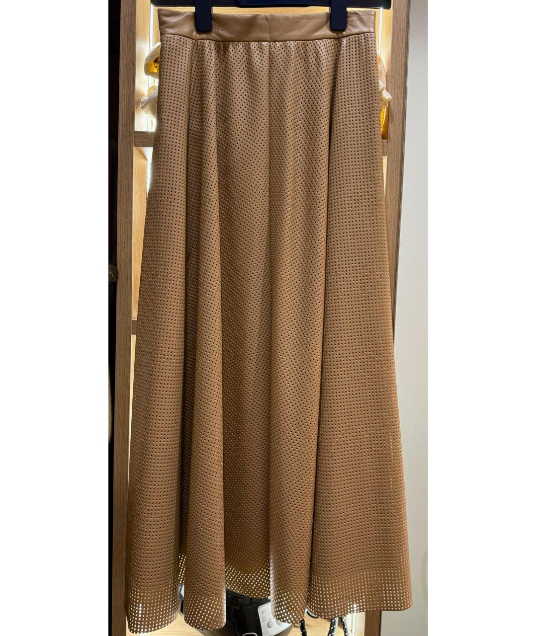 HUGO BOSS Бежевая полиэстеровая юбка макси, фото 4