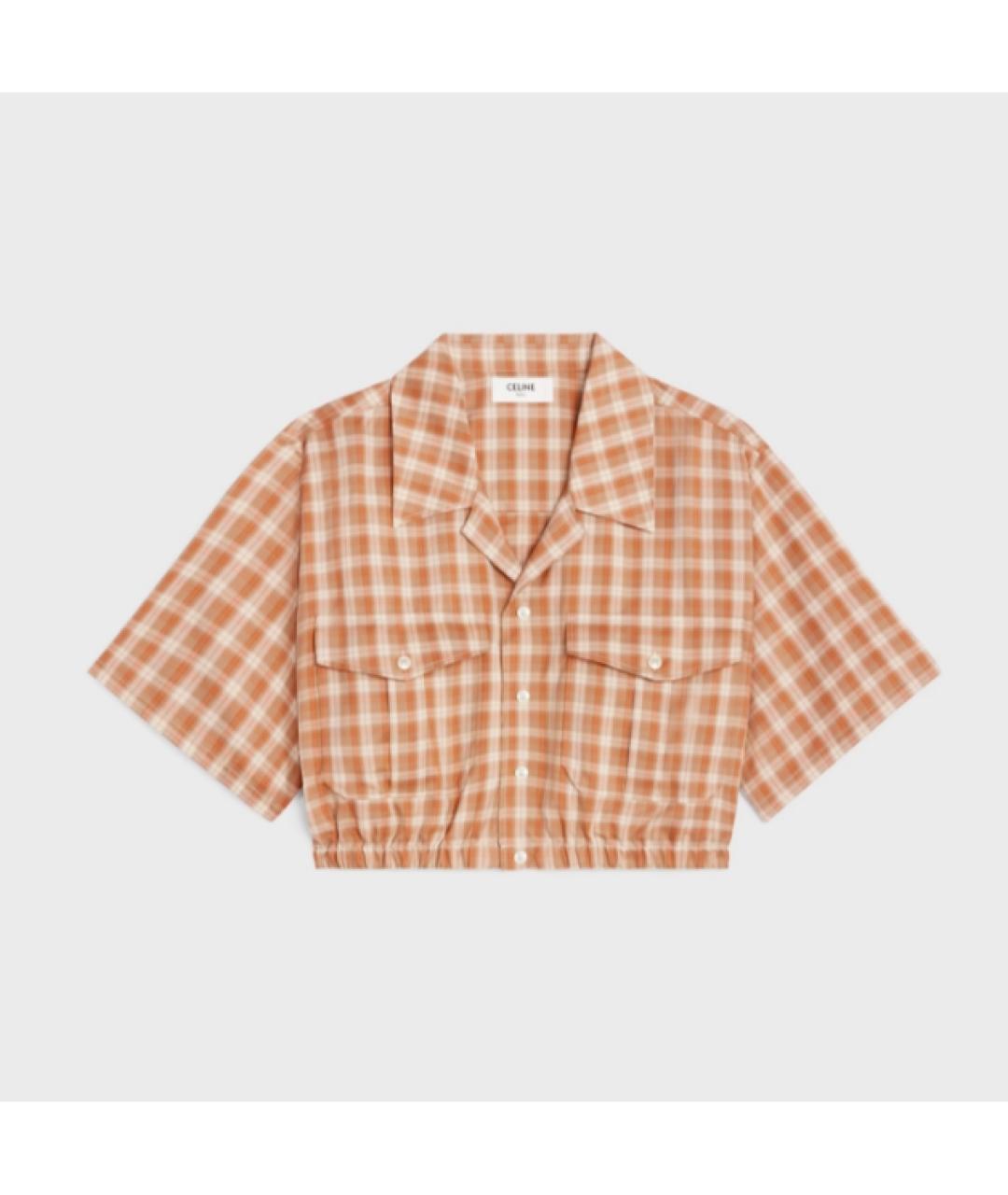 CELINE Оранжевая шелковая рубашка, фото 4