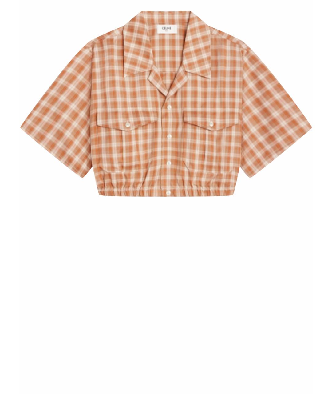 CELINE Оранжевая шелковая рубашка, фото 1
