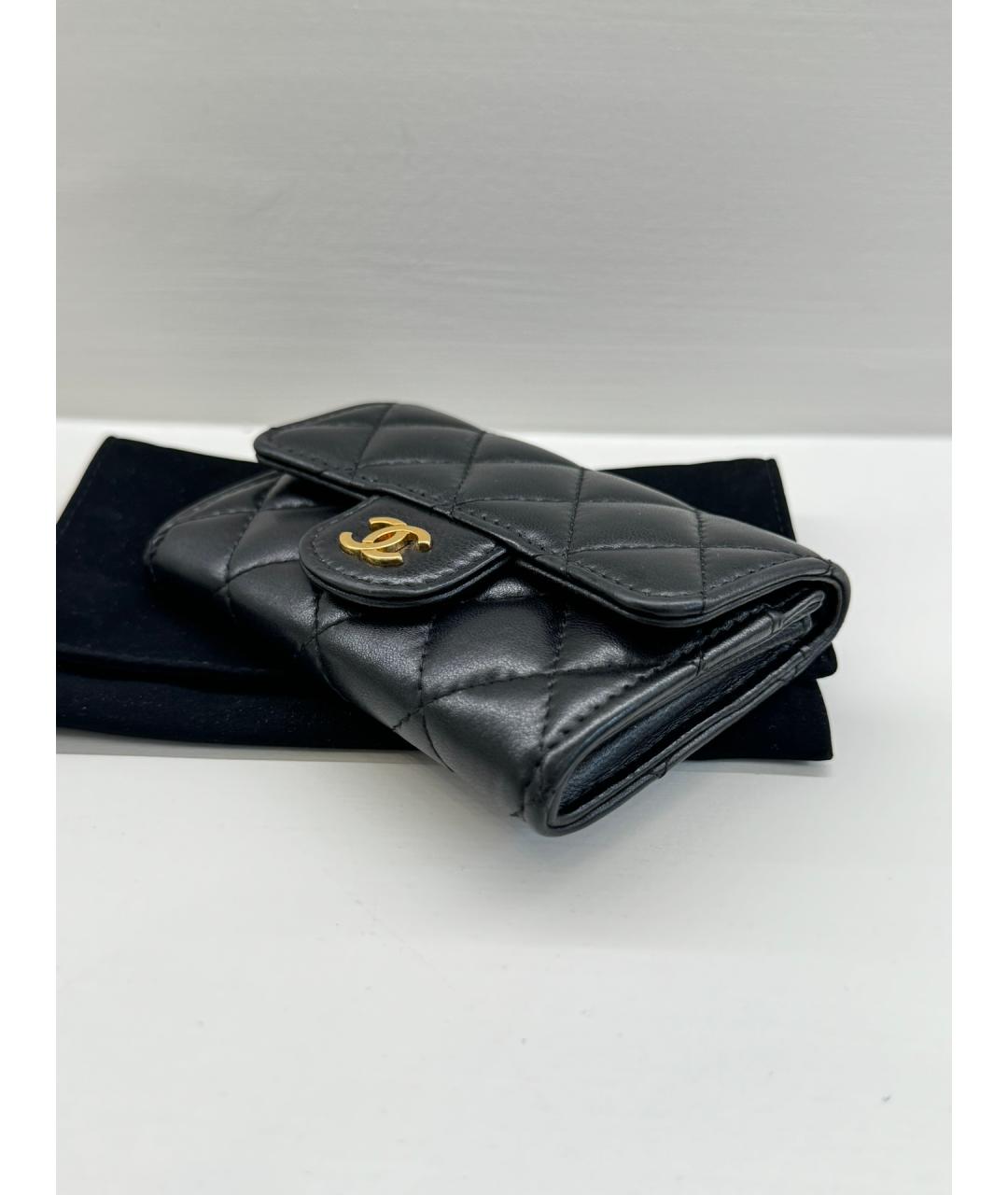 CHANEL PRE-OWNED Черный кожаный кардхолдер, фото 5
