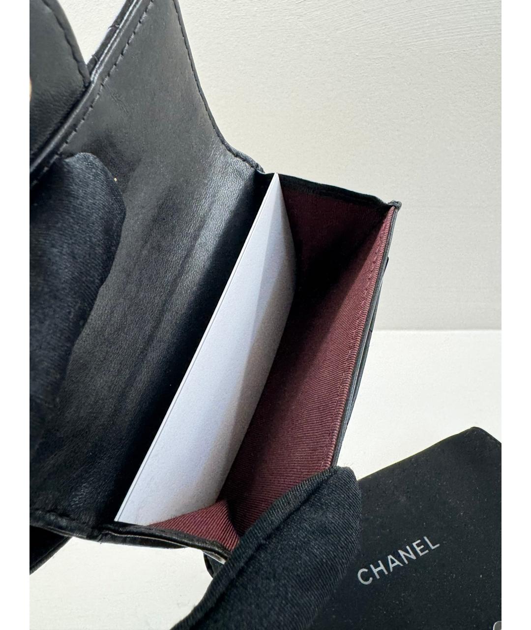 CHANEL PRE-OWNED Черный кожаный кардхолдер, фото 8