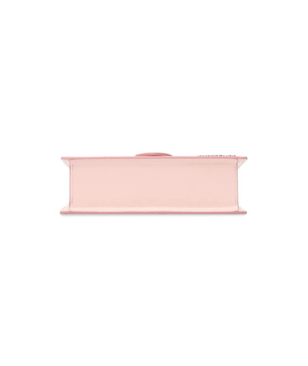 JACQUEMUS Розовая сумка с короткими ручками из лакированной кожи, фото 6