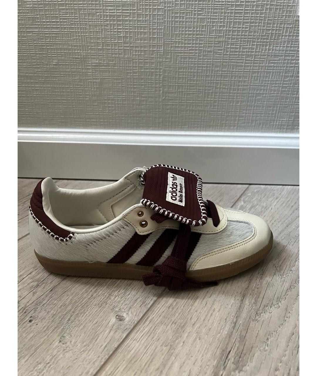 ADIDAS Бордовые кожаные кеды, фото 6