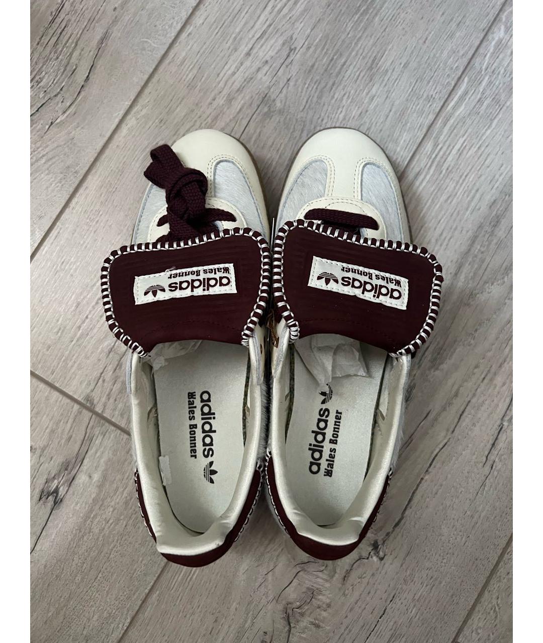 ADIDAS Бордовые кожаные кеды, фото 3