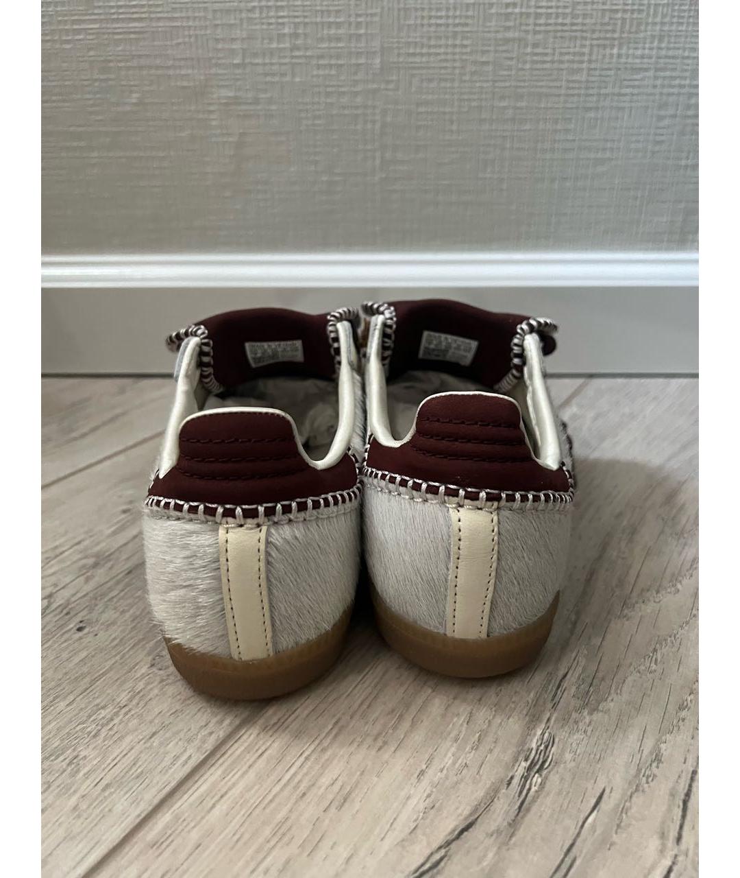 ADIDAS Бордовые кожаные кеды, фото 4