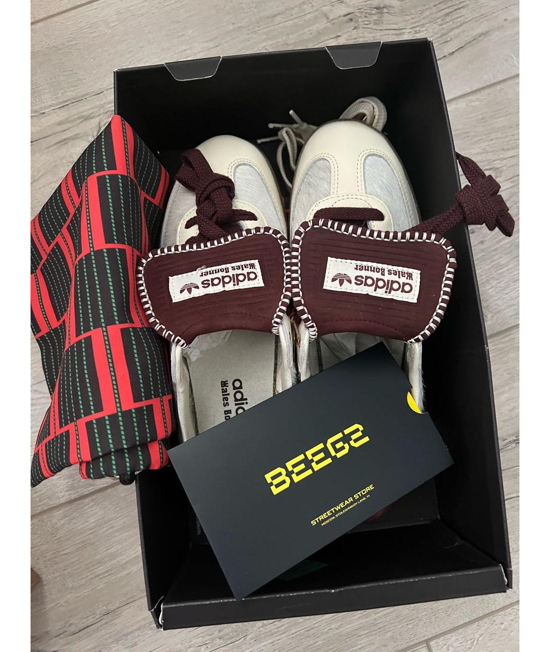 ADIDAS Бордовые кожаные кеды, фото 5