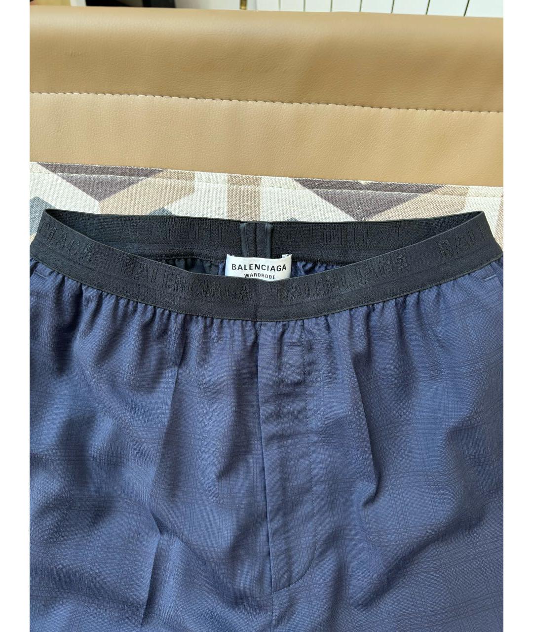 BALENCIAGA Темно-синие шерстяные брюки широкие, фото 5