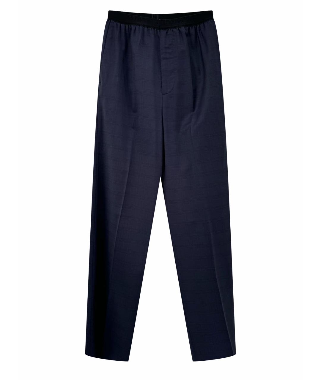 BALENCIAGA Темно-синие шерстяные брюки широкие, фото 1
