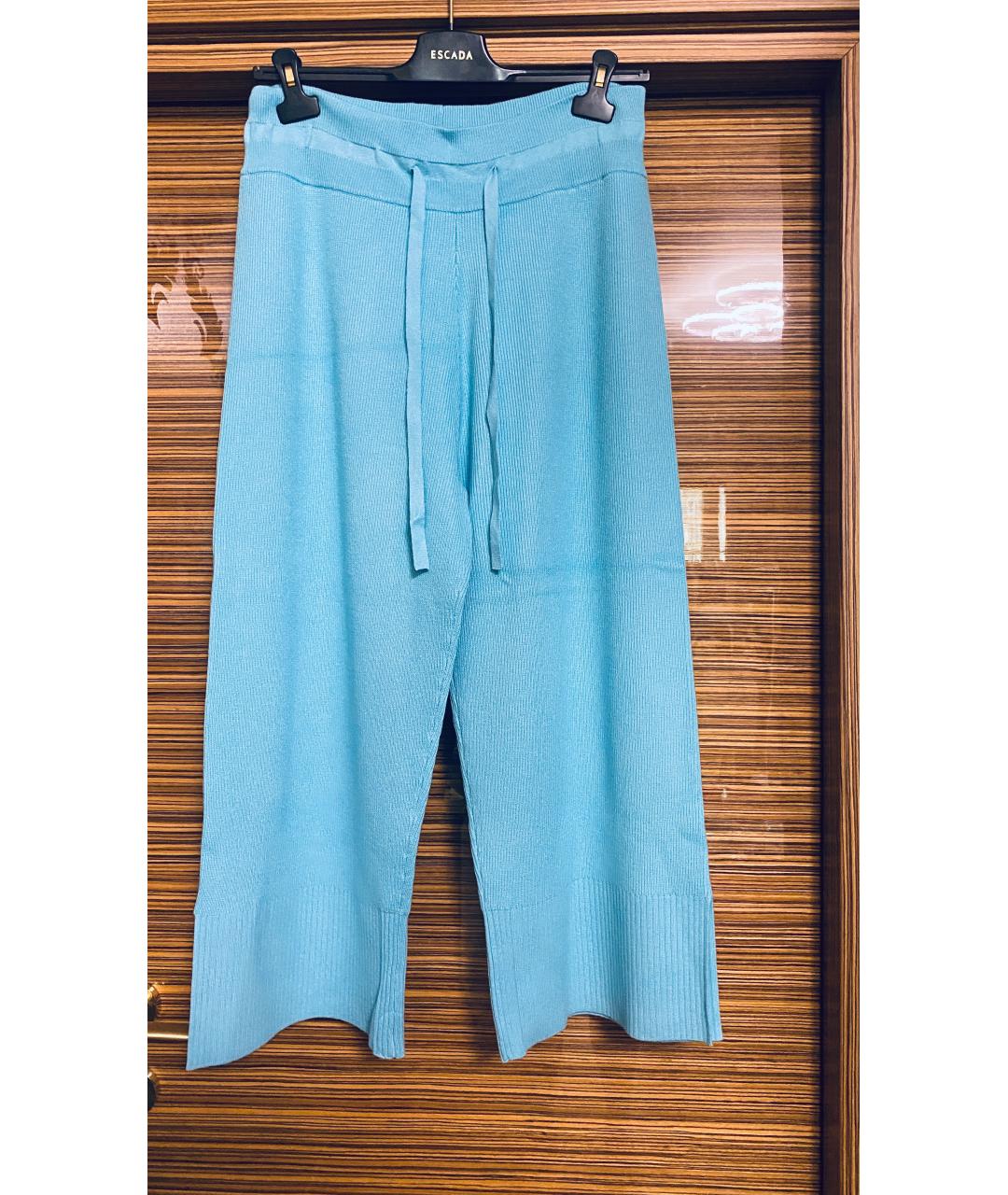 ESCADA Голубые вискозные прямые брюки, фото 7