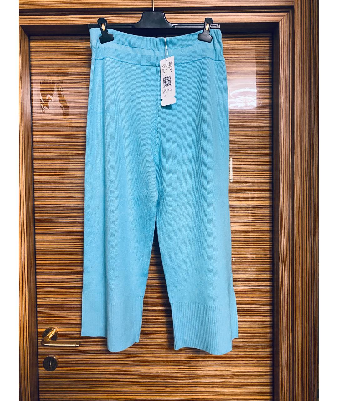 ESCADA Голубые вискозные прямые брюки, фото 2